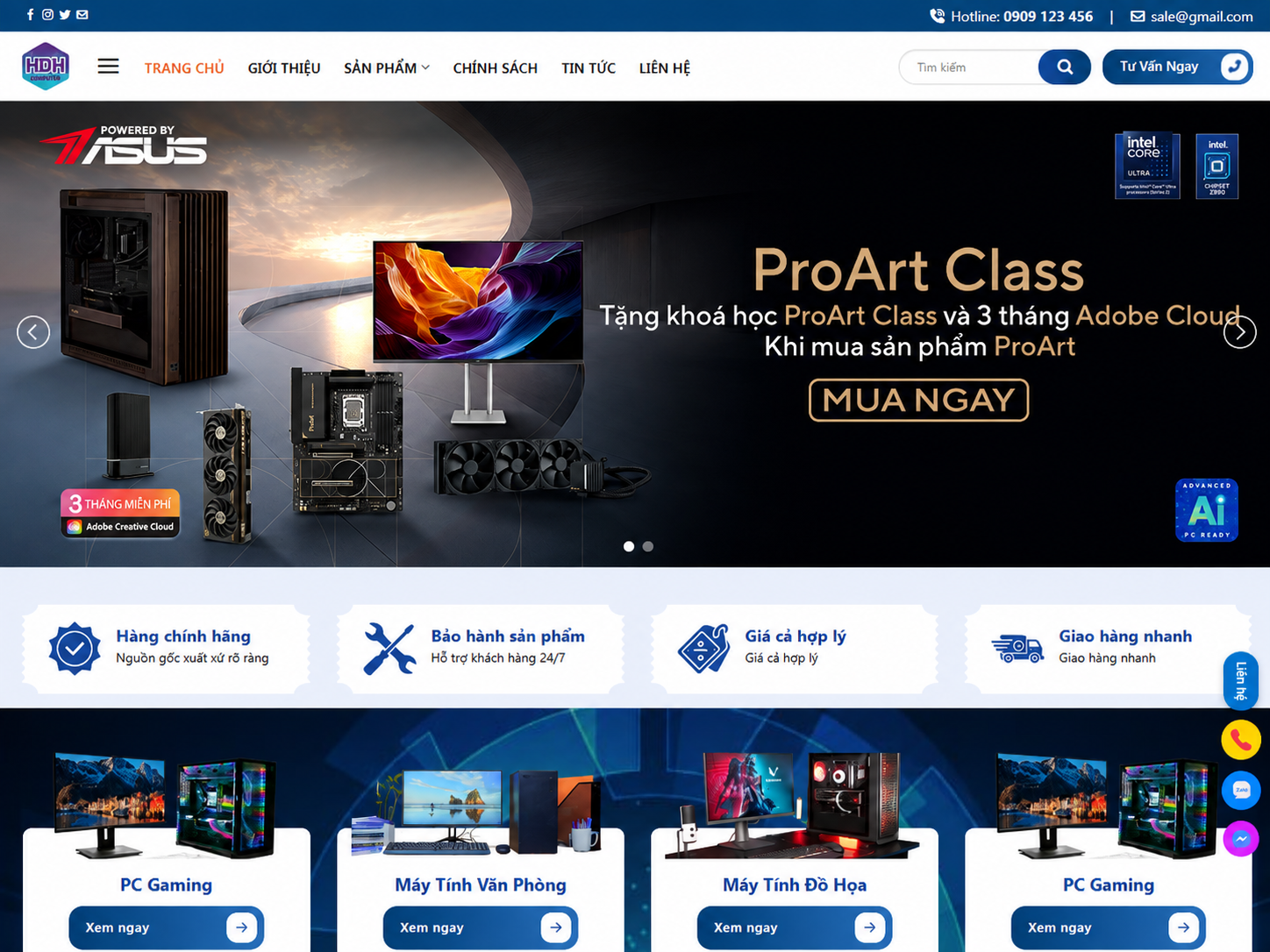 Mẫu Giao Diện Website Bán Máy Vi Tính Chuyên Nghiệp, Hiện Đại