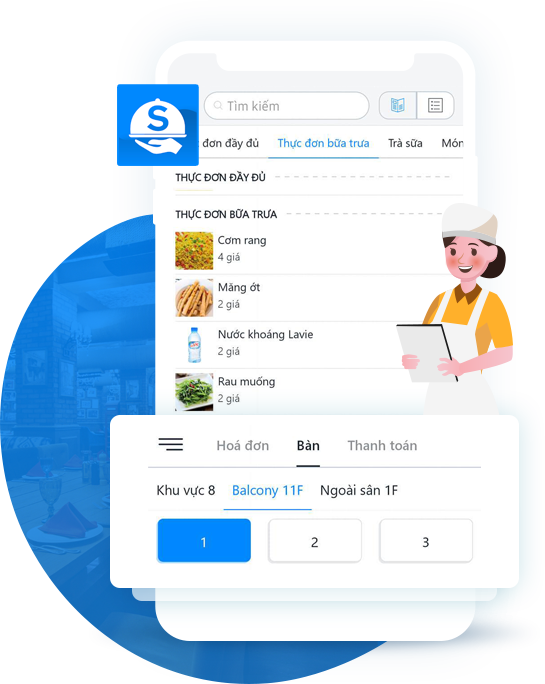 Thiết kế landing page 18 app quan ly quan an sapo fnb phuc vu