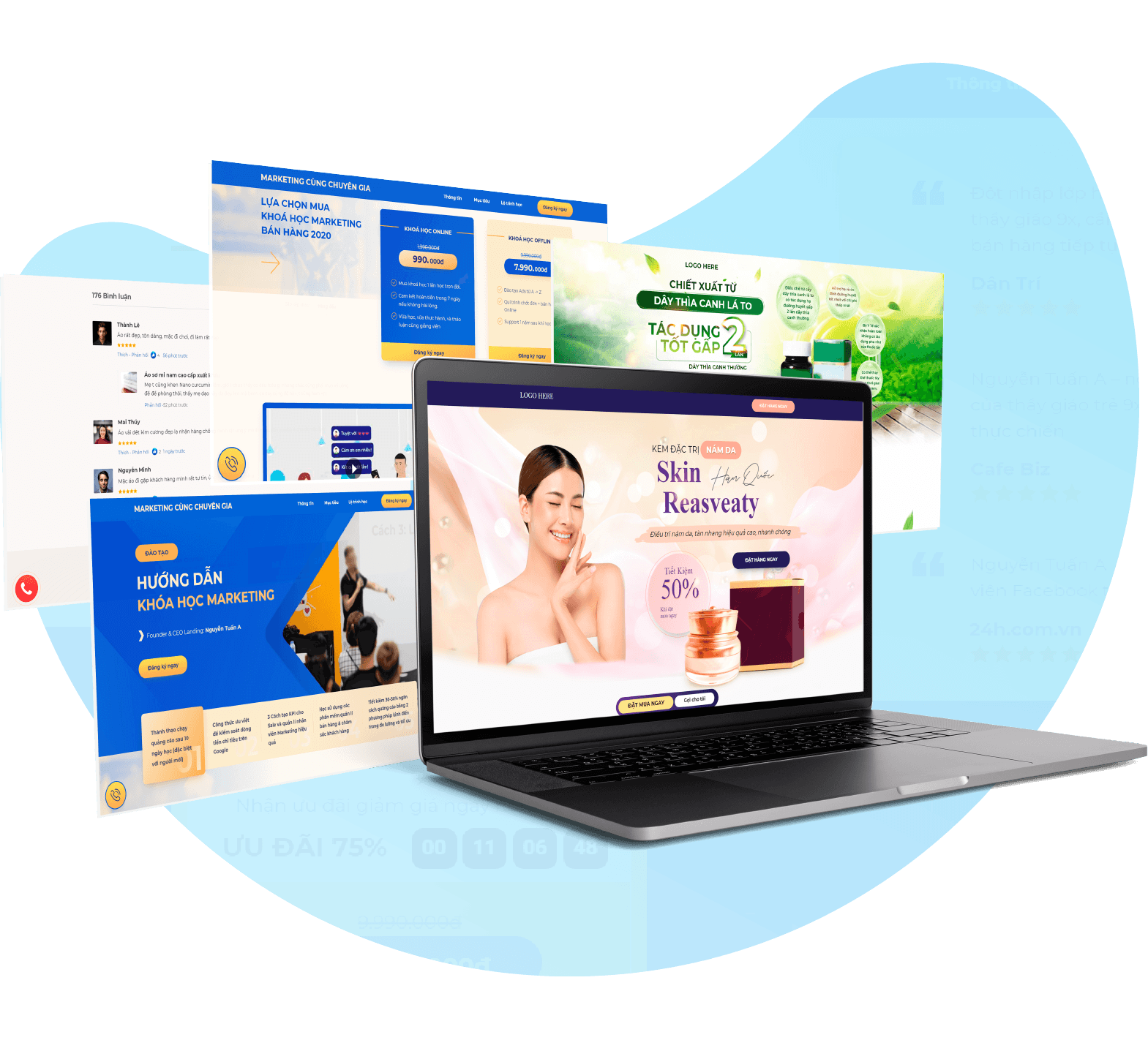 Thiết kế landing page 17 design tranning lap