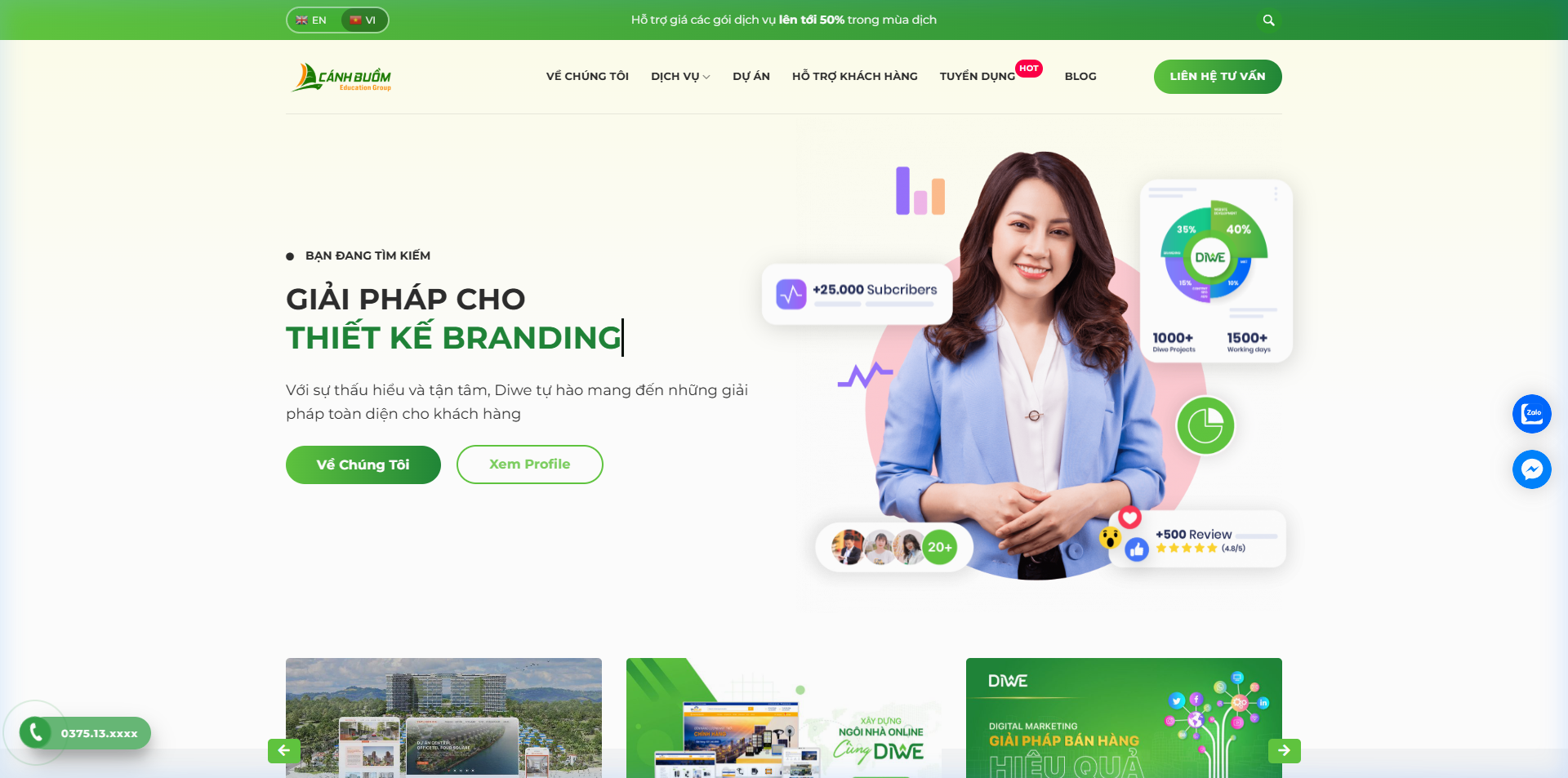Mẫu Giao Diện Website Công Ty Agency, Marketing Chuẩn SEO – AG001