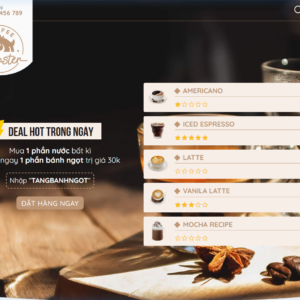 Mẫu Giao Diện Website Quán Cafe, Trà Sữa Đẹp Chuẩn SEO - CF001