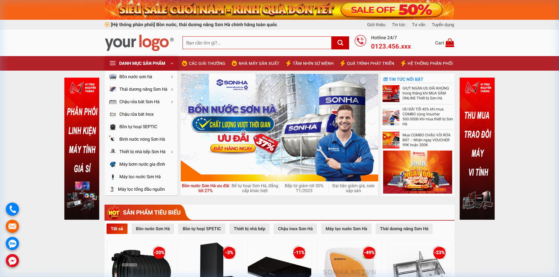 Mẫu Giao Diện Website Đồ Gia Dụng Chuẩn SEO, Tốc Độ Cao – GD001