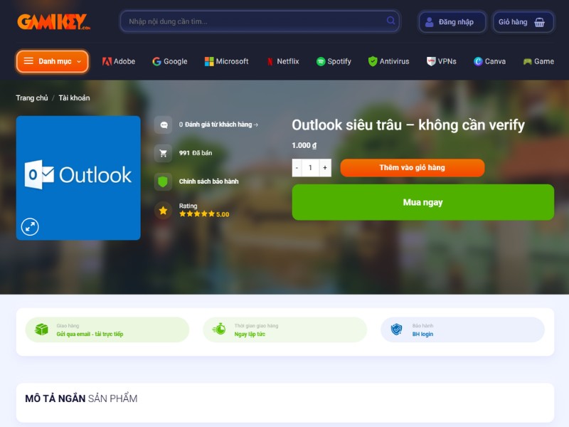 Giao Diện Thanh Toán Website Bán Tài Khoản MMO Giao Diện Thanh Toán Website Bán Tài Khoản MMO