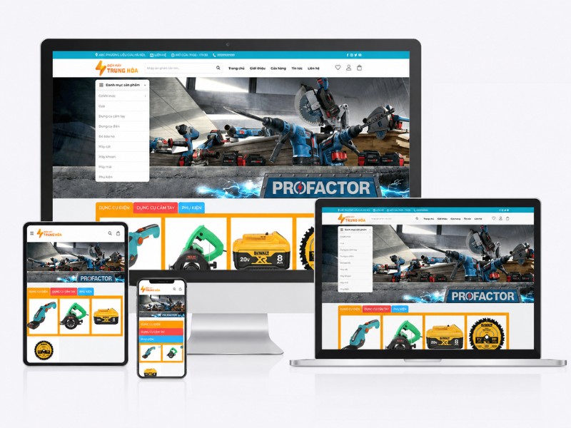 Giao Diện Website Điện Cơ Tương Thích Trên Mọi Thiết Bị Giao Diện Website Điện Cơ Tương Thích Trên Mọi Thiết Bị