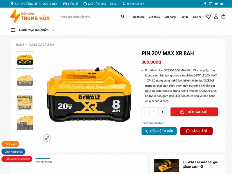 Giao Diện Sản Phẩm Thông Số Website Điện Cơ Giao Diện Sản Phẩm Thông Số Website Điện Cơ
