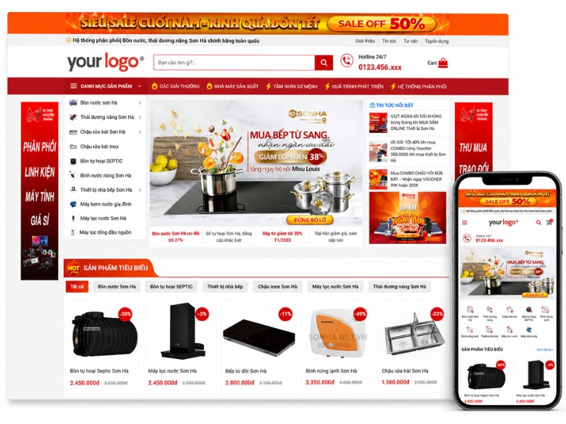 Website Đồ Gia Dụng Tương Thích Mọi Thiết Bị Website Đồ Gia Dụng Tương Thích Mọi Thiết Bị