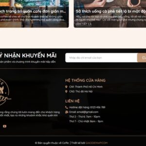 Mẫu Giao Diện Website Quán Cafe, Trà Sữa Đẹp Chuẩn SEO - CF001 4 mau giao dien website quan cafe tra sua cf001 2
