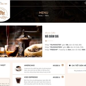 Mẫu Giao Diện Website Quán Cafe, Trà Sữa Đẹp Chuẩn SEO - CF001 3 mau giao dien website quan cafe tra sua cf001 5