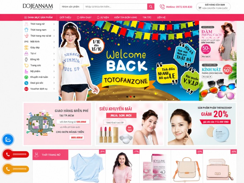 Giao Diện Website Thời Trang & Mỹ Phẩm Chuyên Nghiệp Giao Diện Website Thời Trang & Mỹ Phẩm Chuyên Nghiệp