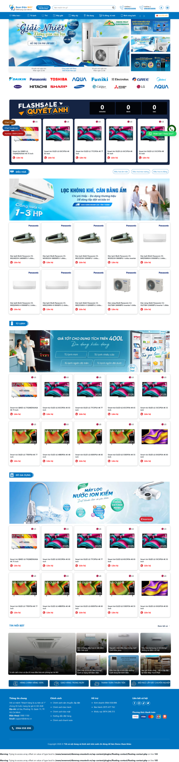 Mẫu Giao Diện Website Điện Máy Chuyên Nghiệp, Hiện Đại