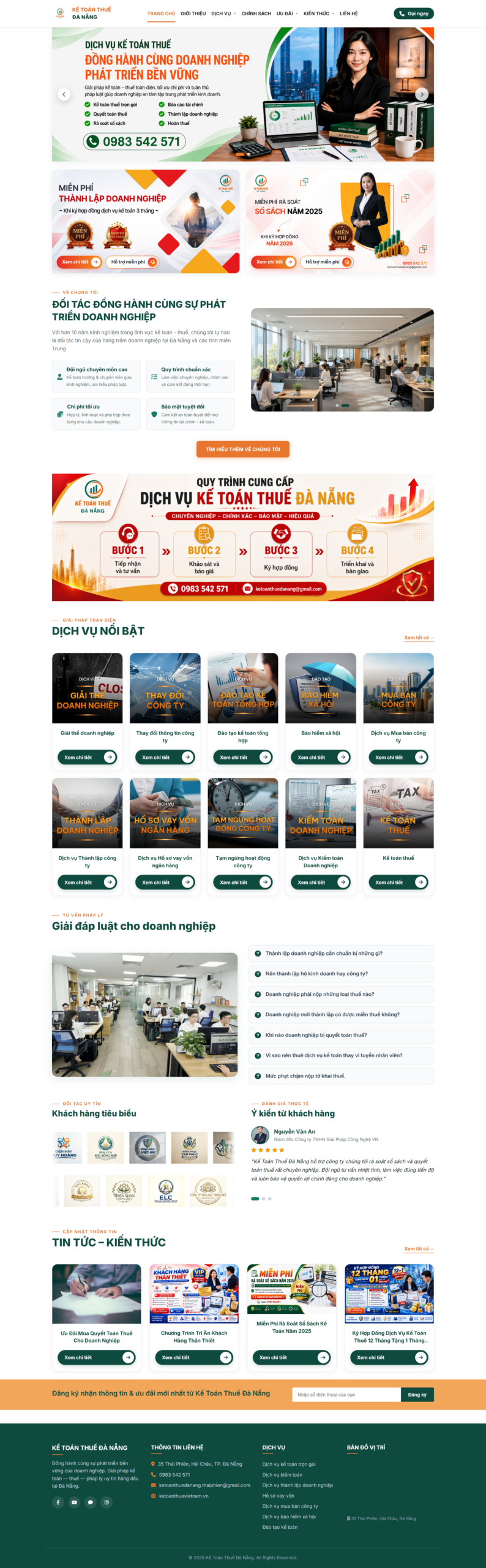 Mẫu Giao Diện Website Kế Toán Thuế Đà Nẵng Chuyên Nghiệp