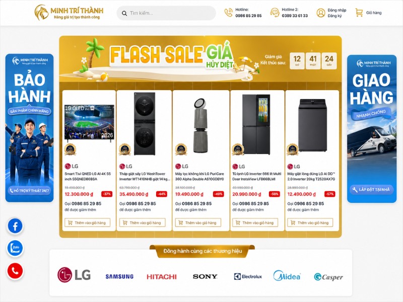 Thiết kế website điện máy chuyên nghiệp, tập trung sản phẩm Thiết kế website điện máy chuyên nghiệp, tập trung sản phẩm