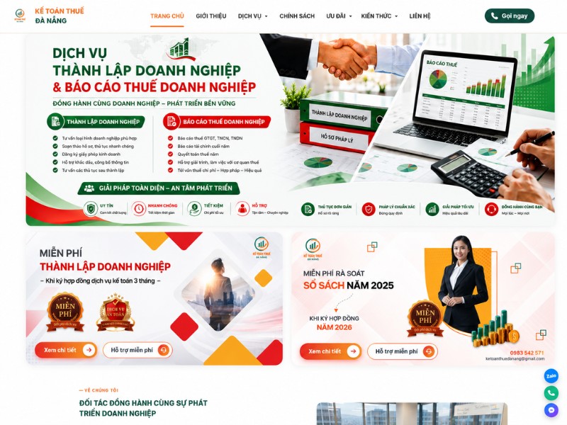 Thông tin mẫu giao diện website kế toán thuế Đà Nẵng Thông tin mẫu giao diện website kế toán thuế Đà Nẵng