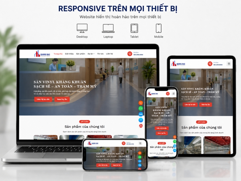 Mẫu giao diện website xây dựng XD001 Responsive trên máy tính, tablet và điện thoại Mẫu giao diện website xây dựng XD001 Responsive trên máy tính, tablet và điện thoại